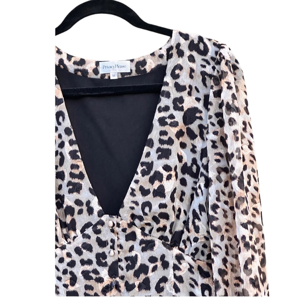 Privacy Please Julissa Button Up Leopard Print Mi… - image 8